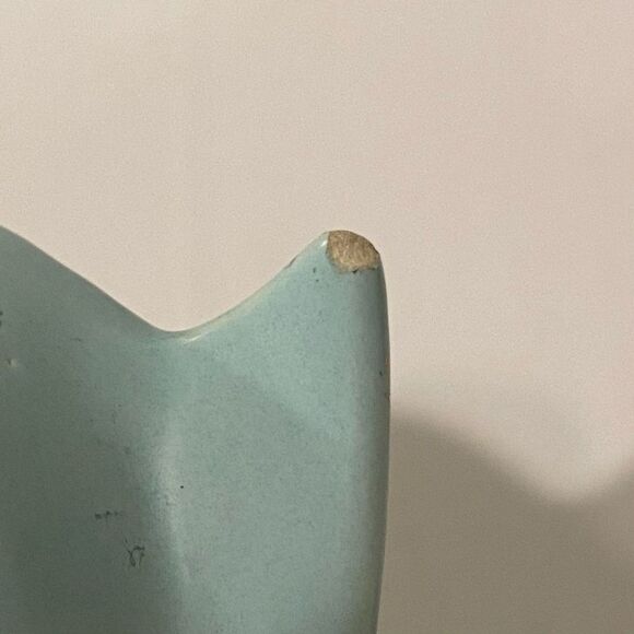 Vintage California Pottery Powder Blue Maple Leaf Nut / Candy Dish - Picture 6 of 6